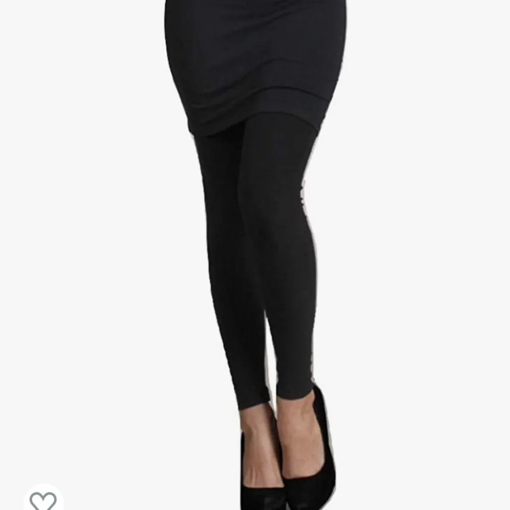 M.Rena 2 pairs. Full Length Seamless Skirted Leggings. Dark grey & black. - Picture 3 of 10